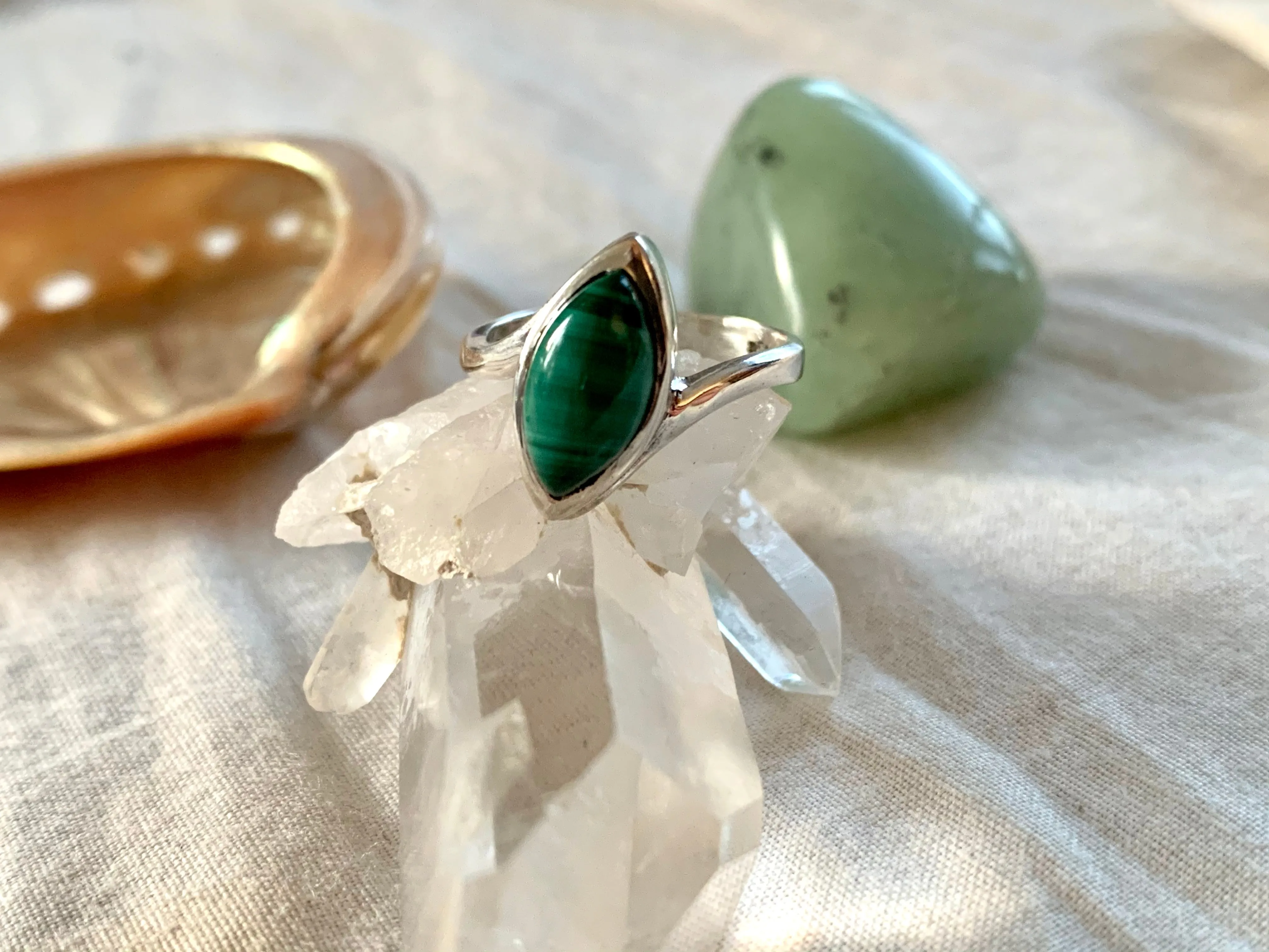 Black Onyx / Blue Topaz / Malachite Meira Ring