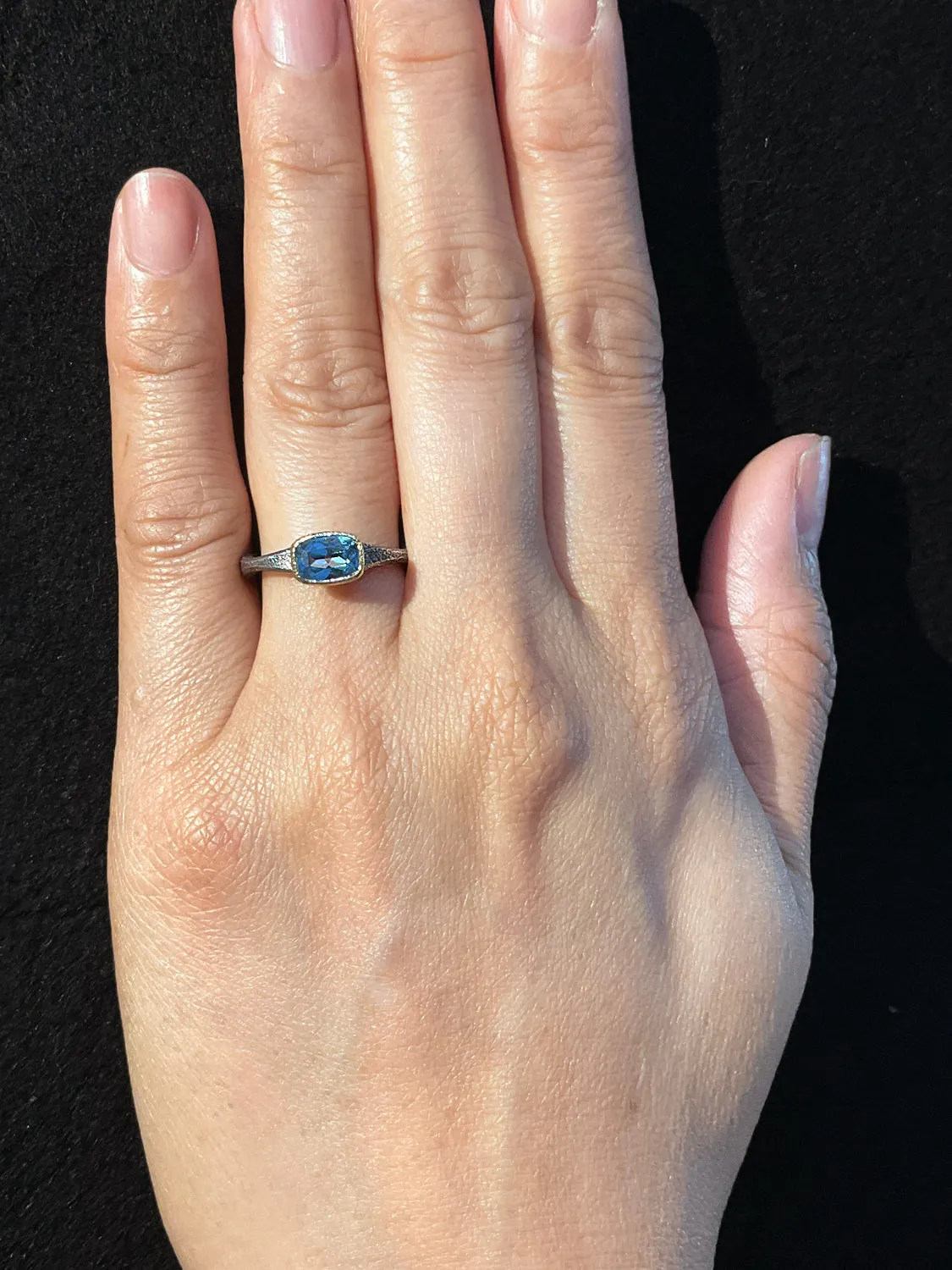 Blue Topaz Forged Ring