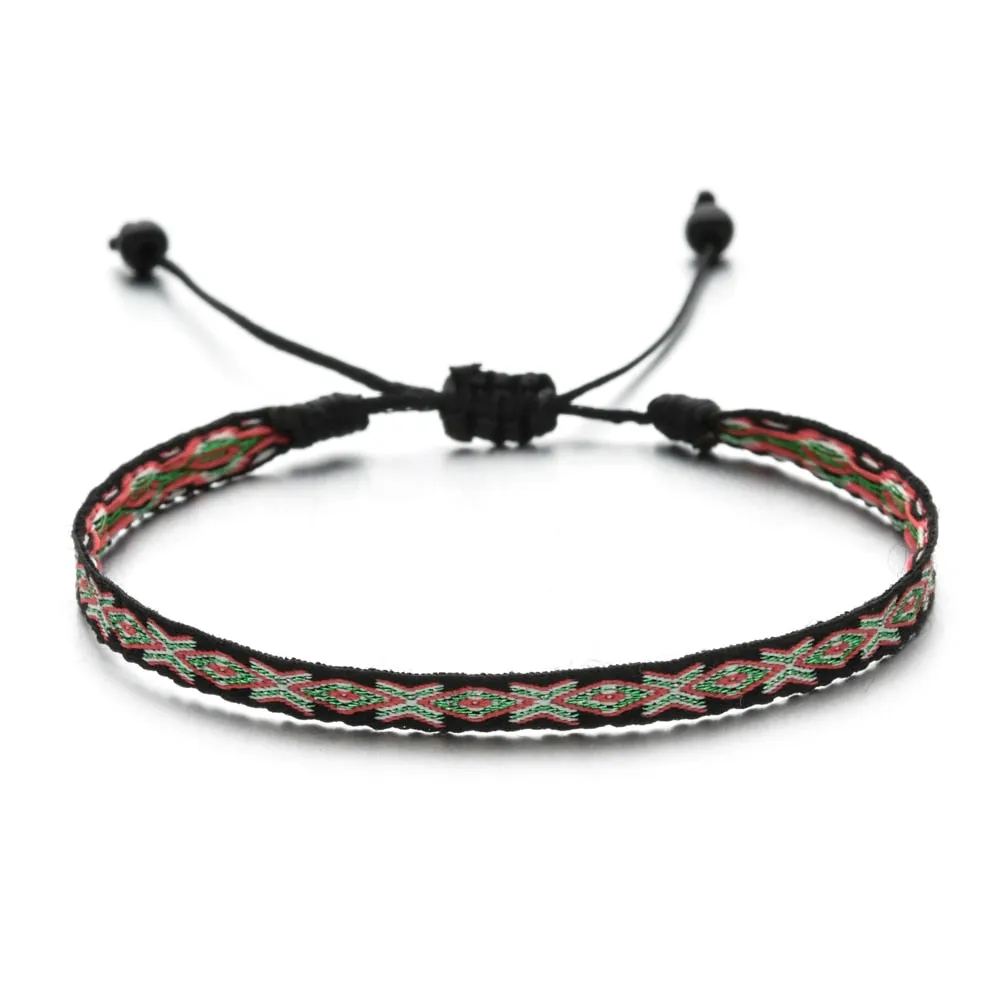 Boho Colorful Woven Rope String Bracelet Yoga Handmade Chic Webbing Friendship Bracelets for Men Women Child Lucky Jewelry
