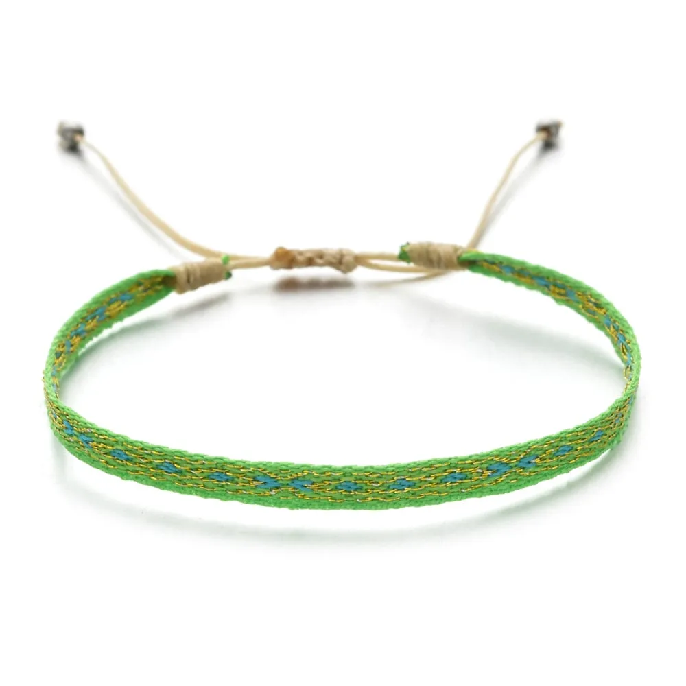 Boho Colorful Woven Rope String Bracelet Yoga Handmade Chic Webbing Friendship Bracelets for Men Women Child Lucky Jewelry