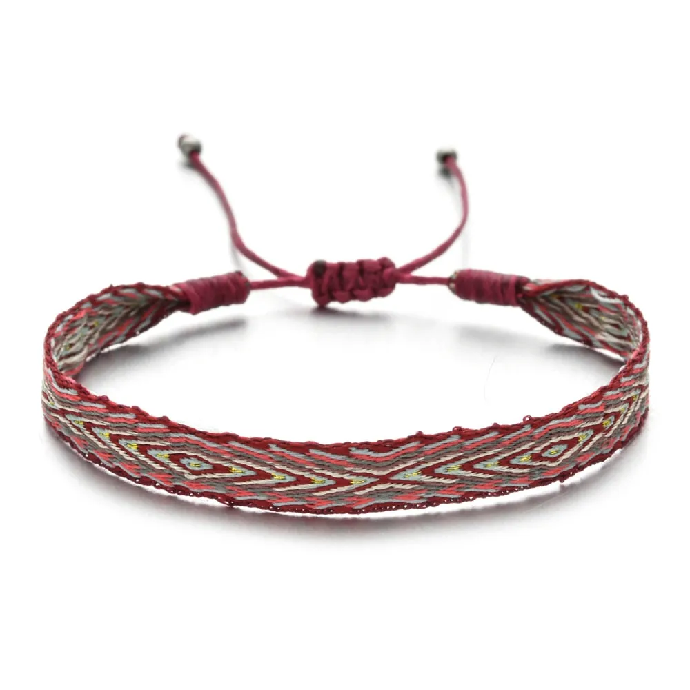 Boho Colorful Woven Rope String Bracelet Yoga Handmade Chic Webbing Friendship Bracelets for Men Women Child Lucky Jewelry