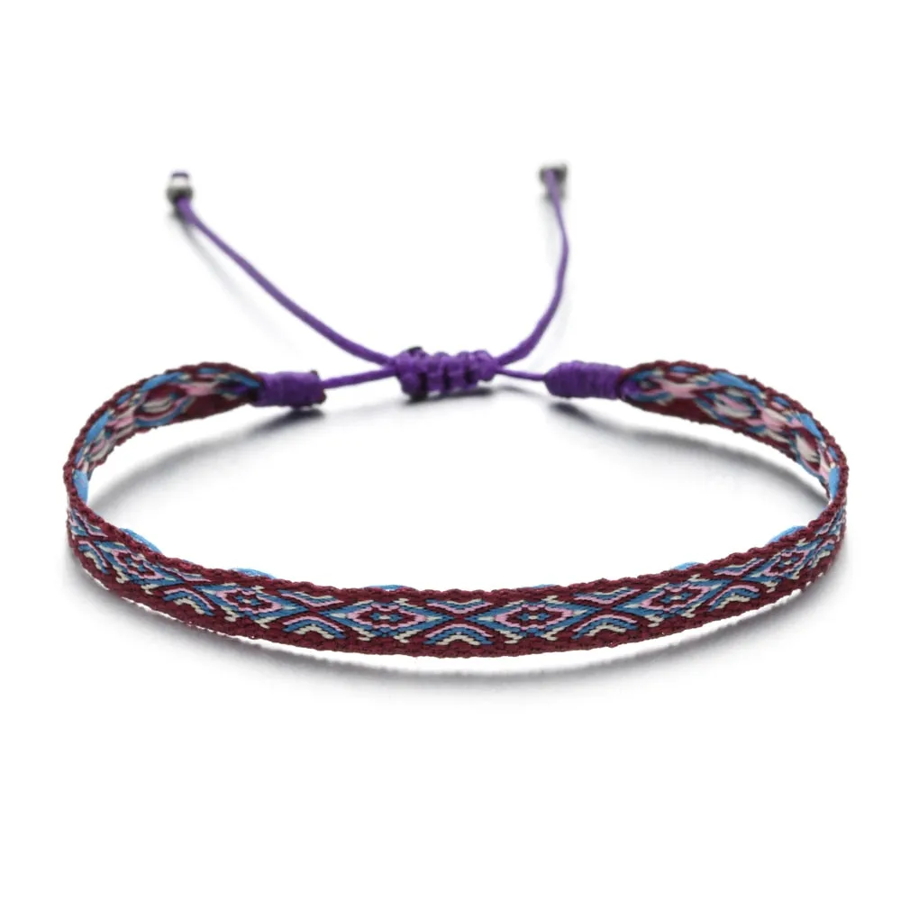 Boho Colorful Woven Rope String Bracelet Yoga Handmade Chic Webbing Friendship Bracelets for Men Women Child Lucky Jewelry