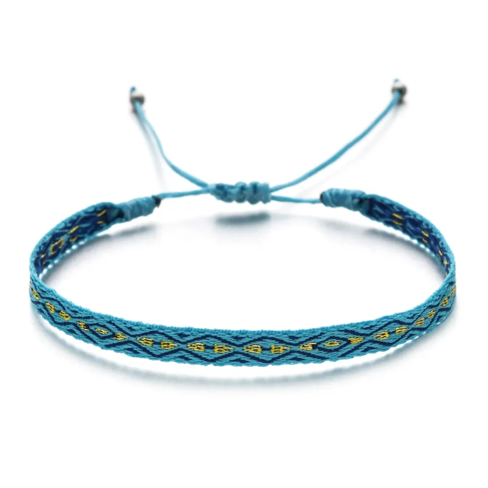 Boho Colorful Woven Rope String Bracelet Yoga Handmade Chic Webbing Friendship Bracelets for Men Women Child Lucky Jewelry