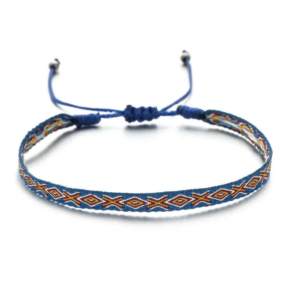 Boho Colorful Woven Rope String Bracelet Yoga Handmade Chic Webbing Friendship Bracelets for Men Women Child Lucky Jewelry