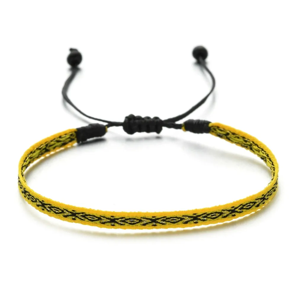 Boho Colorful Woven Rope String Bracelet Yoga Handmade Chic Webbing Friendship Bracelets for Men Women Child Lucky Jewelry