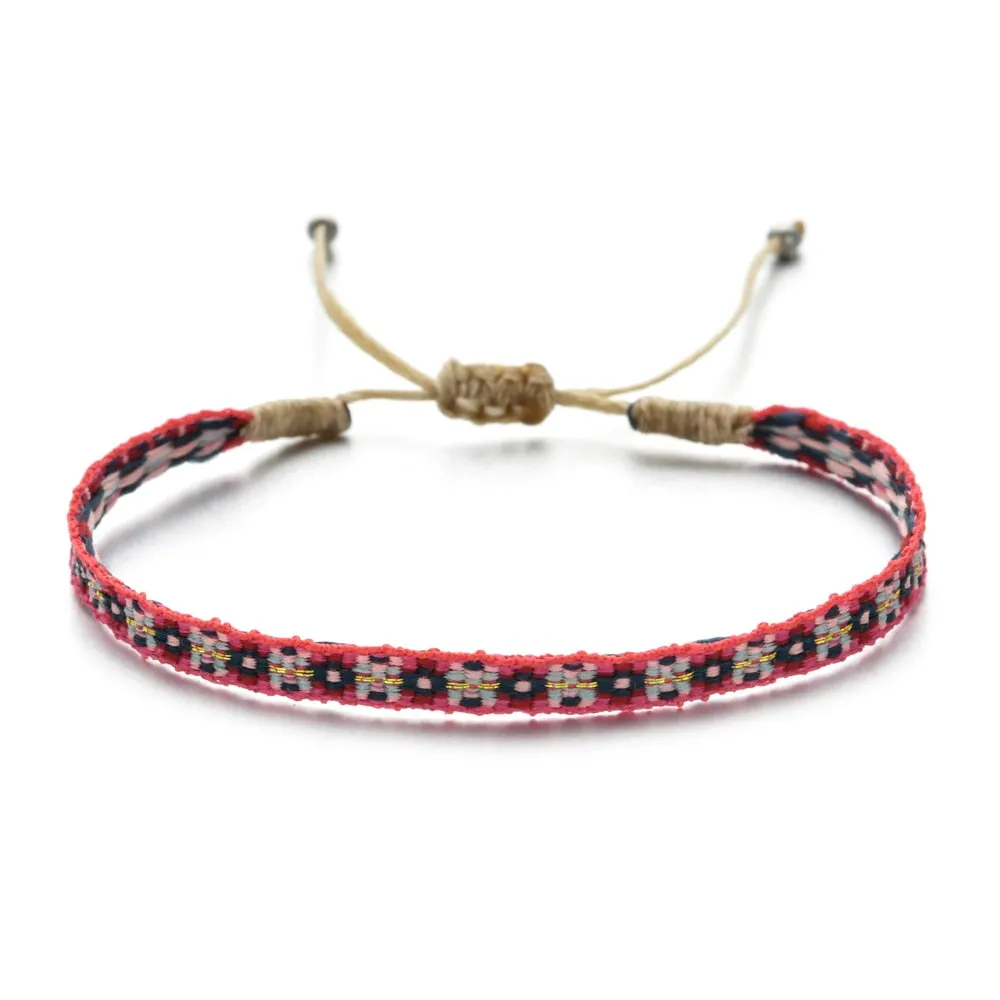 Boho Colorful Woven Rope String Bracelet Yoga Handmade Chic Webbing Friendship Bracelets for Men Women Child Lucky Jewelry