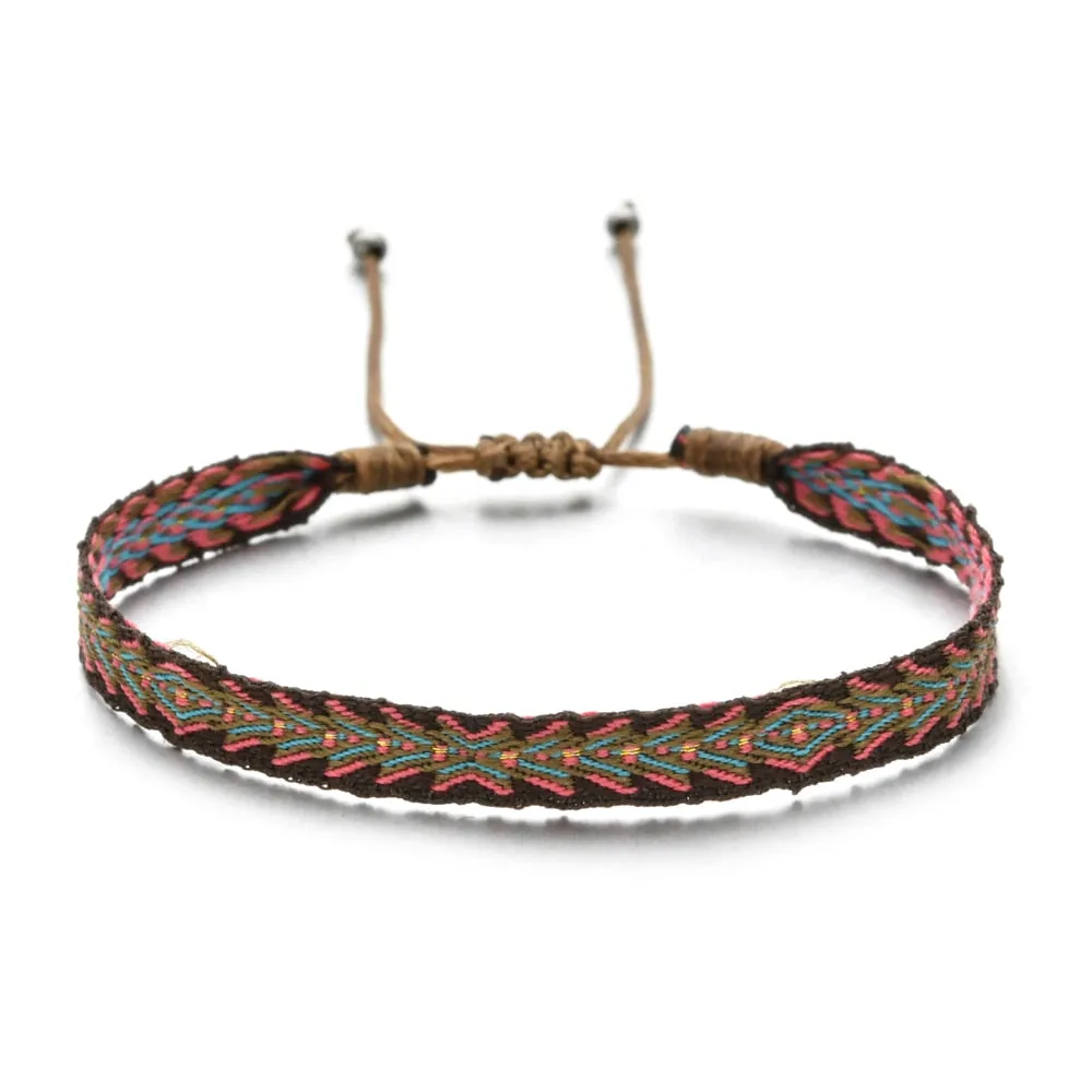 Boho Colorful Woven Rope String Bracelet Yoga Handmade Chic Webbing Friendship Bracelets for Men Women Child Lucky Jewelry