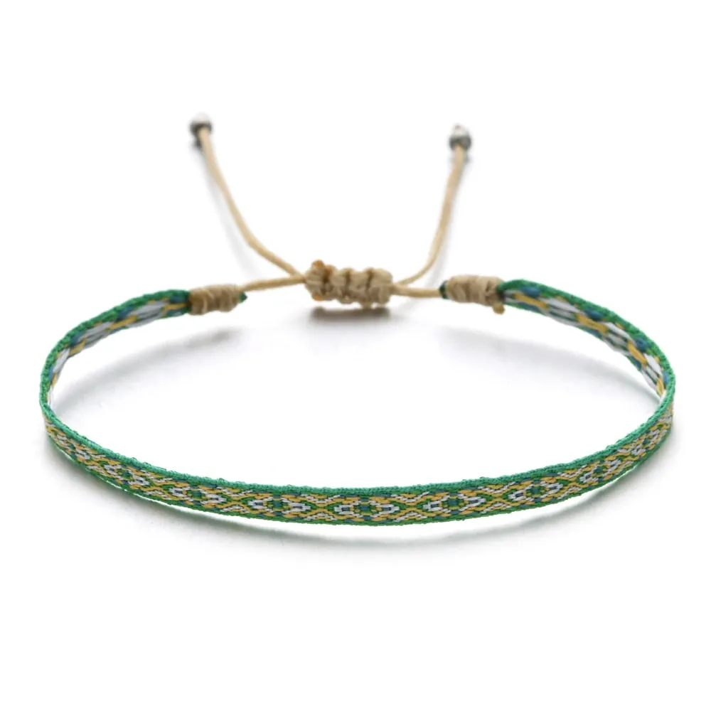 Boho Colorful Woven Rope String Bracelet Yoga Handmade Chic Webbing Friendship Bracelets for Men Women Child Lucky Jewelry