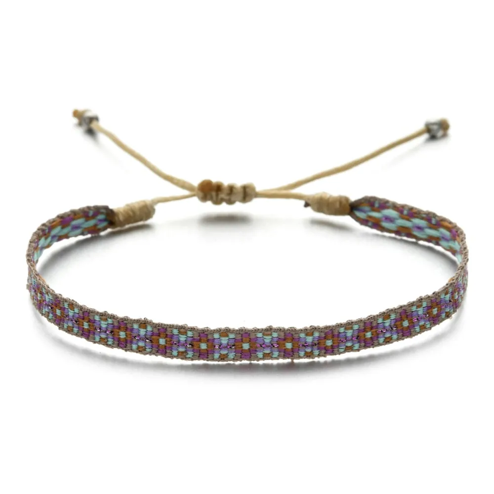 Boho Colorful Woven Rope String Bracelet Yoga Handmade Chic Webbing Friendship Bracelets for Men Women Child Lucky Jewelry