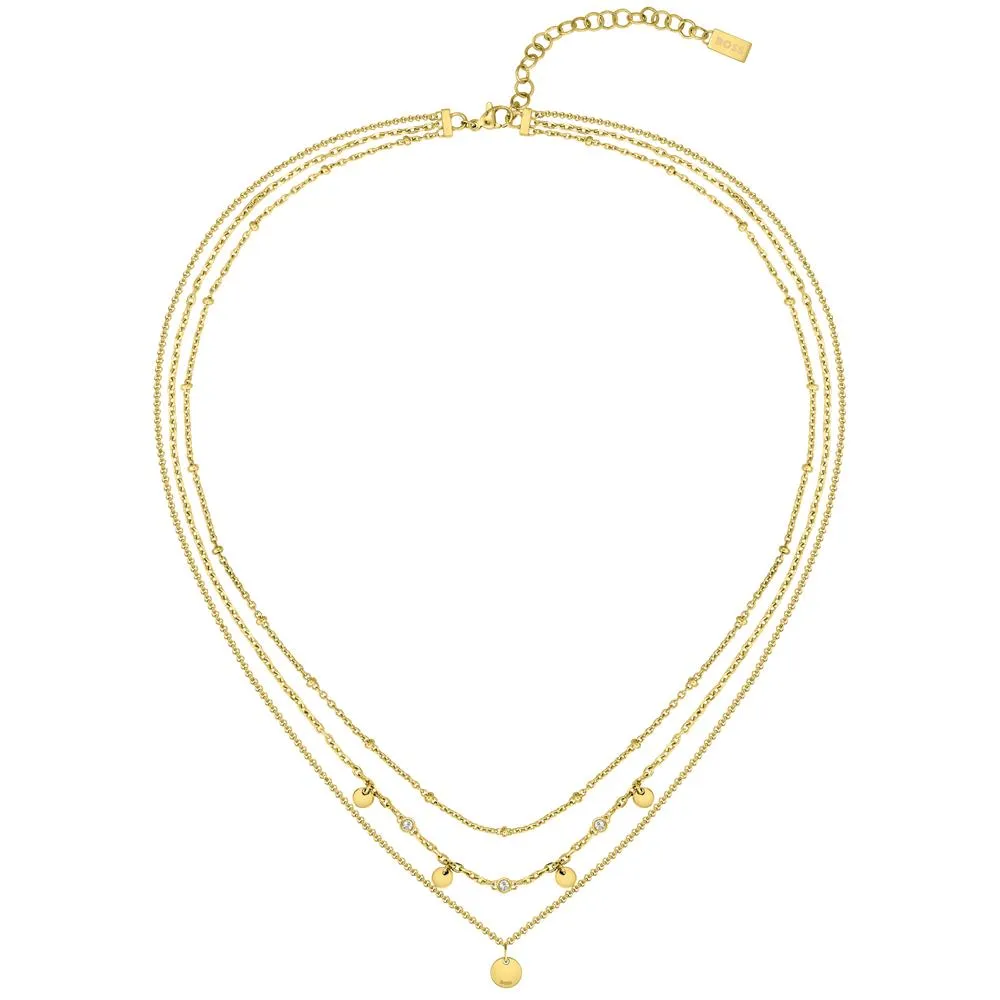 BOSS Ladies Iris Gold IP Crystal Necklace 1580334