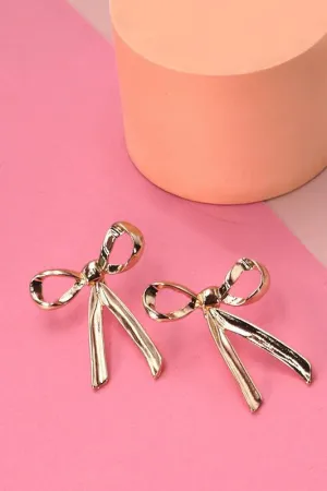 Bow Earrings - Gold