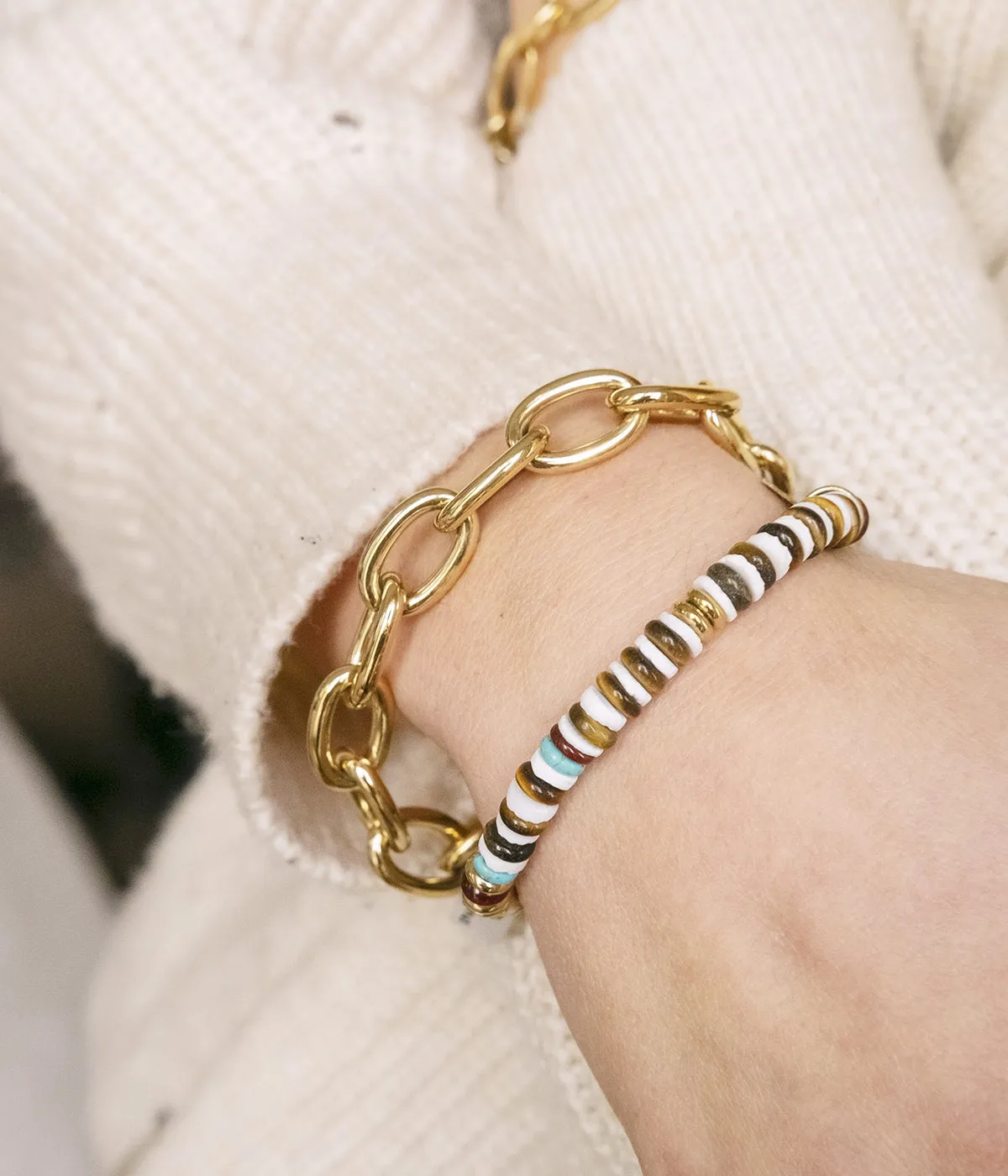 Bracelet Kishi (Acier doré)