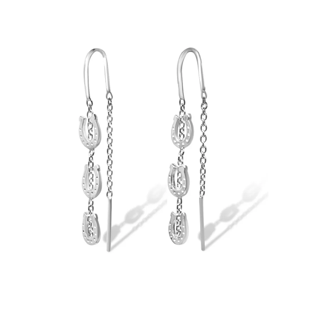 Breeze Horseshoe Thread Earrings W/S