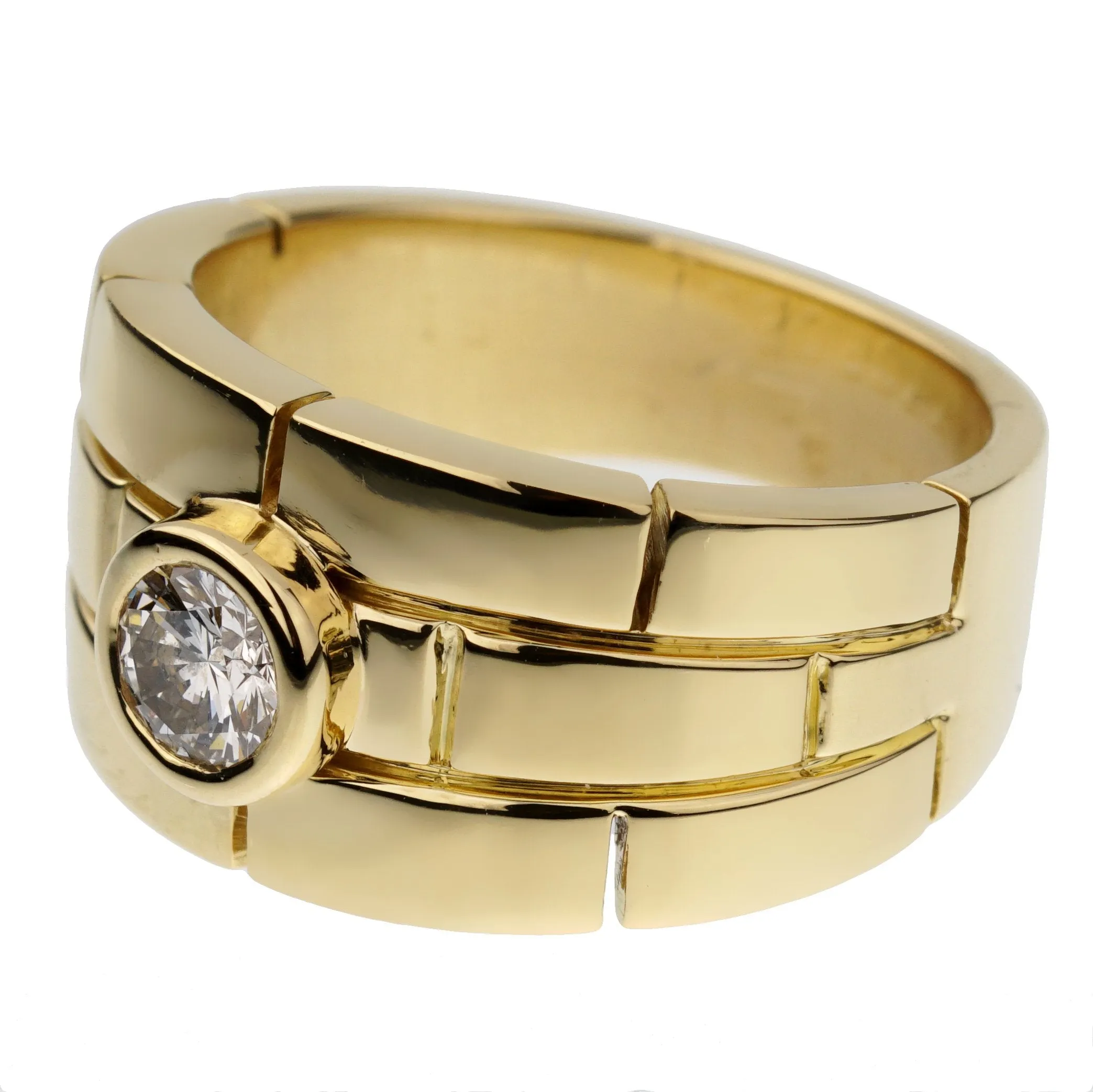 Cartier Panthere Solitaire Yellow Gold Band Ring Sz 5