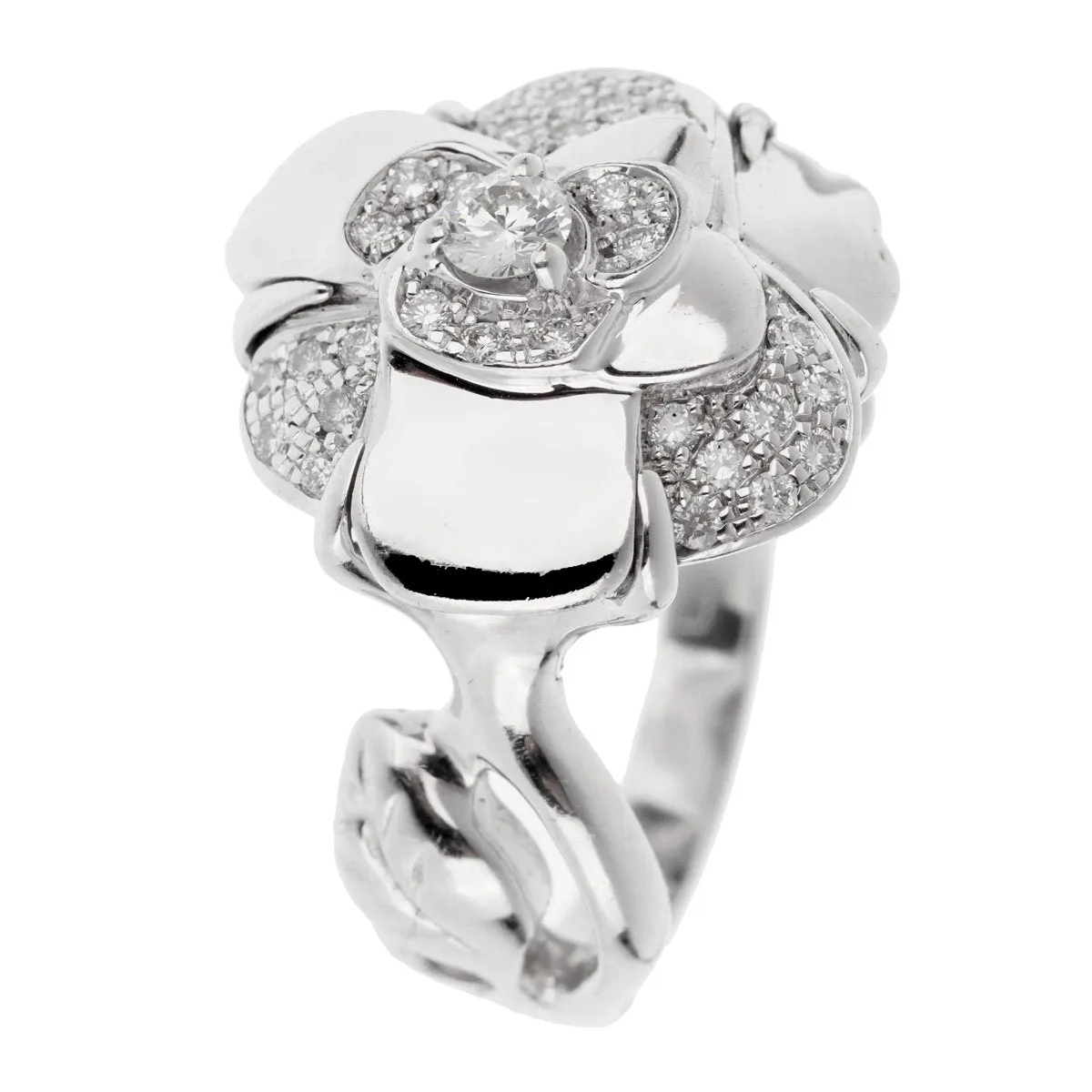 Chanel Camellia White Gold Diamond Ring
