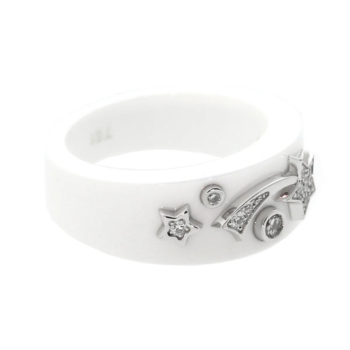 Chanel Comete Ceramic Medium Diamond Ring