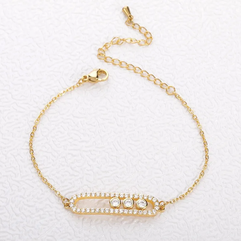 Chic and Minimal Style Rhinestone Bracelet