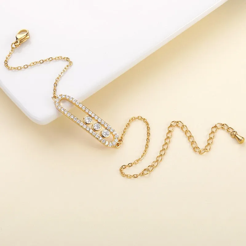 Chic and Minimal Style Rhinestone Bracelet