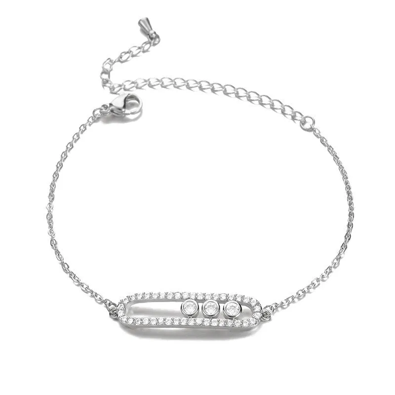 Chic and Minimal Style Rhinestone Bracelet