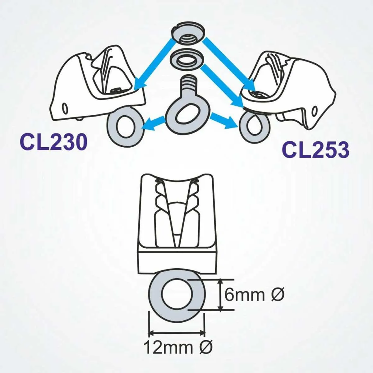 Clamcleat  Rope Guide for CL230 & CL253