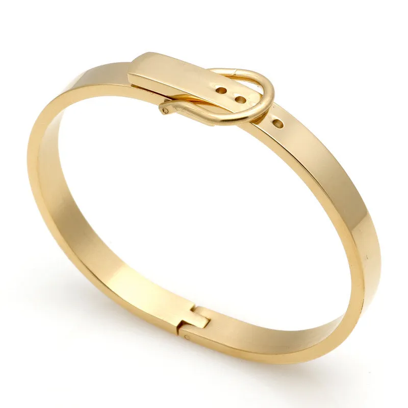Classic Buckle Series Bracelet For Women/Men Stainless Steel Bangle Silver /18K Gold Fashion Charm Bracelet Bijoux Fine Jewelry