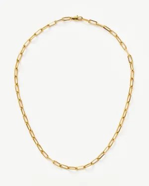 Classic Mini Short Paperclip Chain Necklace | 18ct Gold Plated