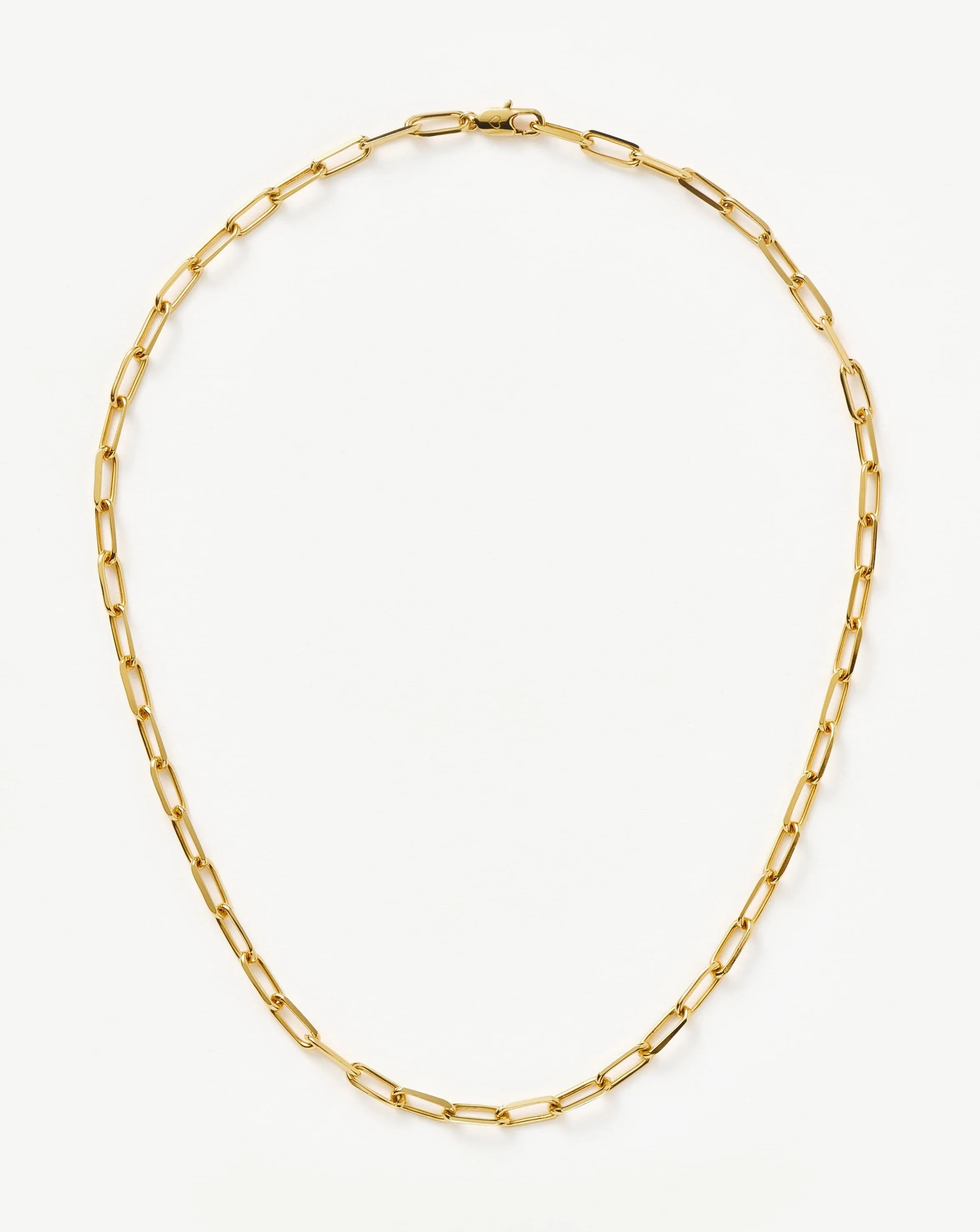 Classic Mini Short Paperclip Chain Necklace | 18ct Gold Plated