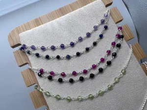 Crystal Twist Anklet - 925 Sterling Silver