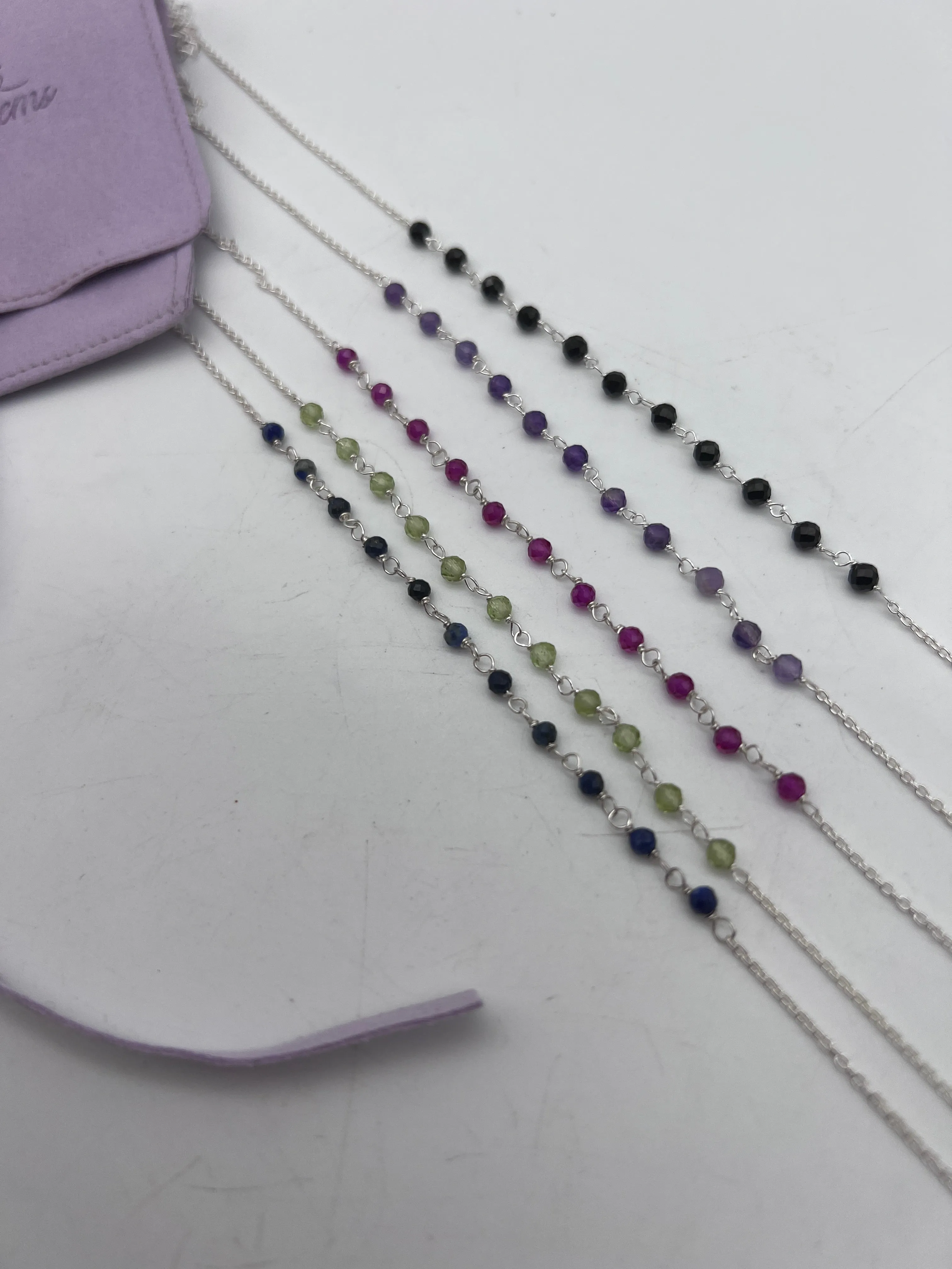 Crystal Twist Anklet - 925 Sterling Silver