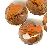 Czech topaz firepolished 8mm rounds. Pkg of 10. b11-br-0704(e)