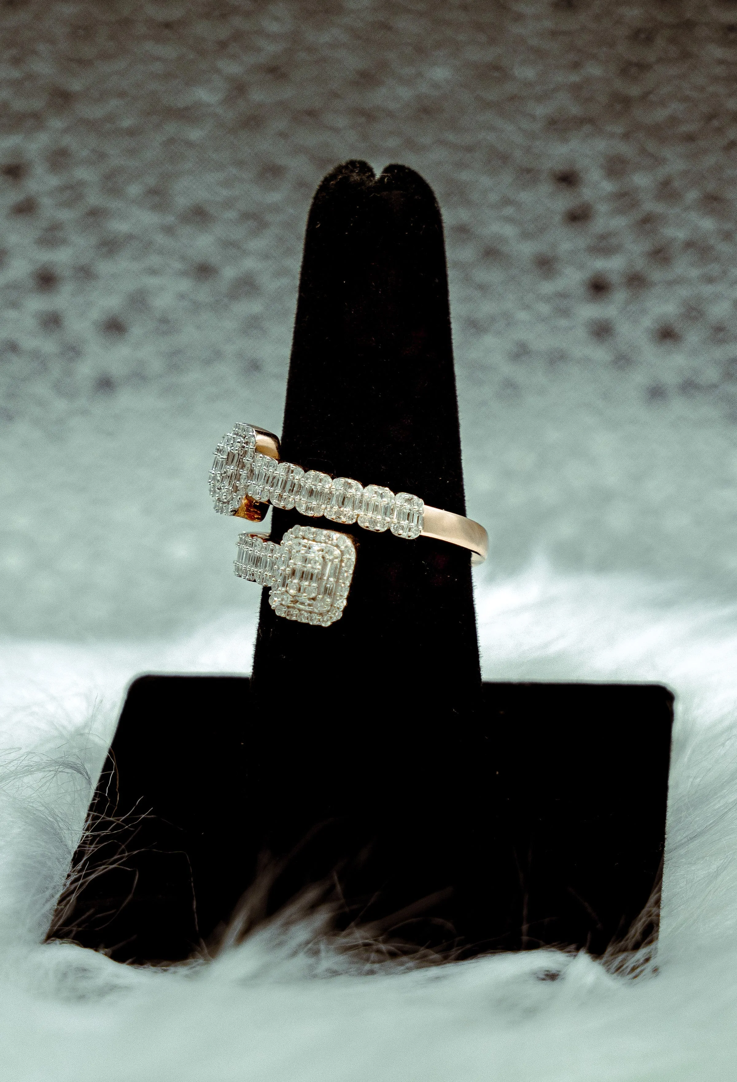 Diamonds Ring 14K White - Rose Gold / 5.5gr / Size 8