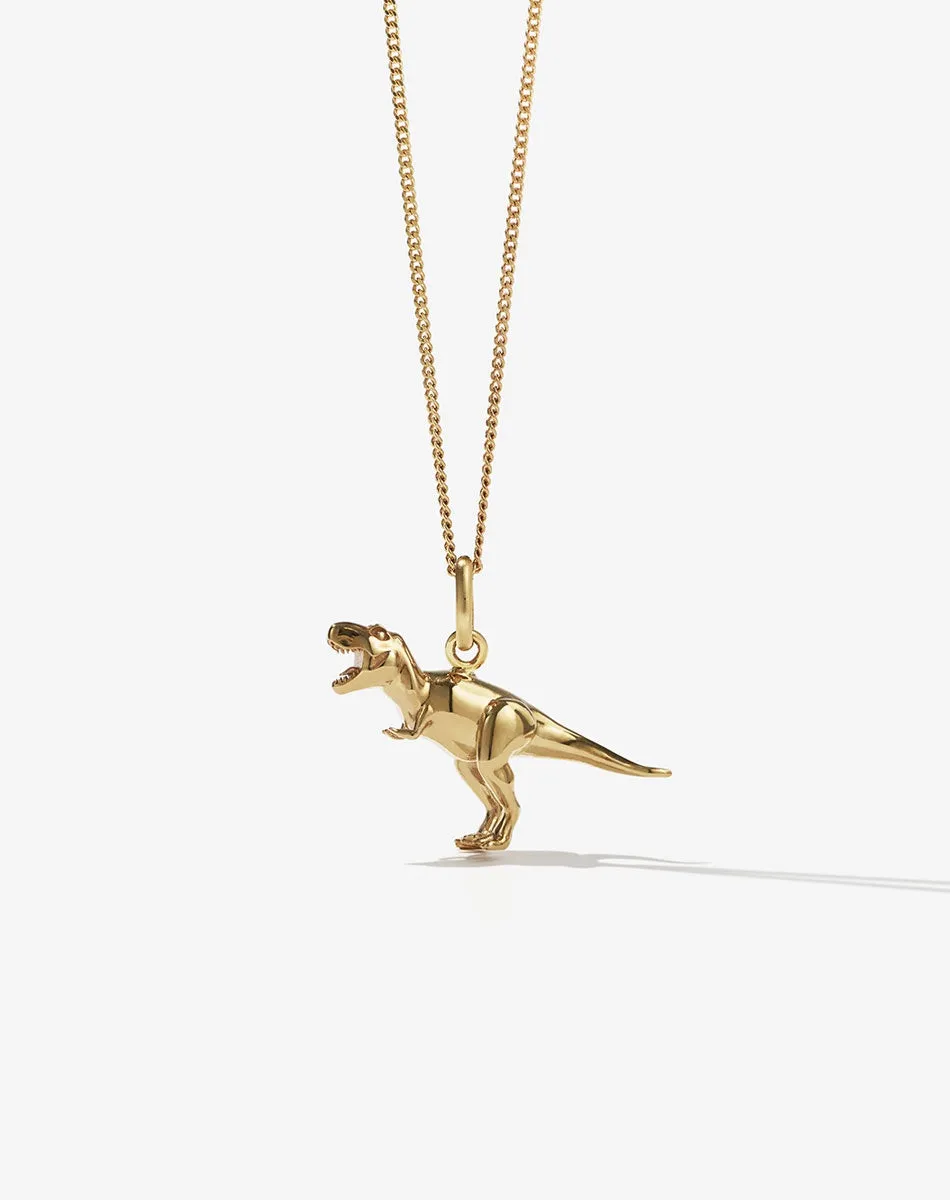 Dinosaur Charm Necklace - Gold Plated
