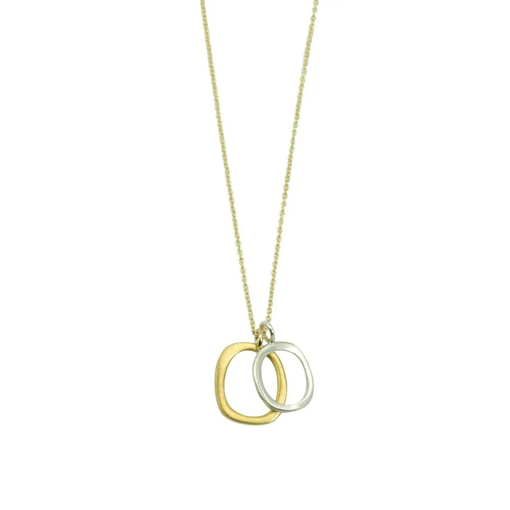 Double Small Square Pendant Necklace