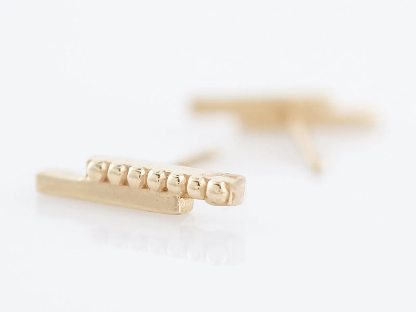 Drop Bead Earrings Modern in 14k Yellow Gold