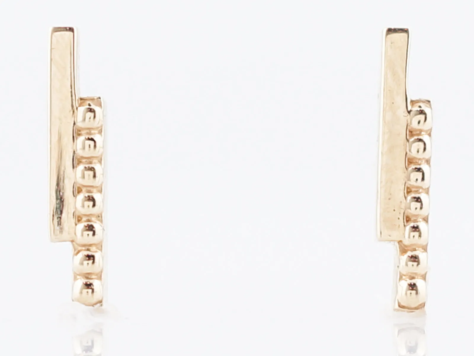 Drop Bead Earrings Modern in 14k Yellow Gold