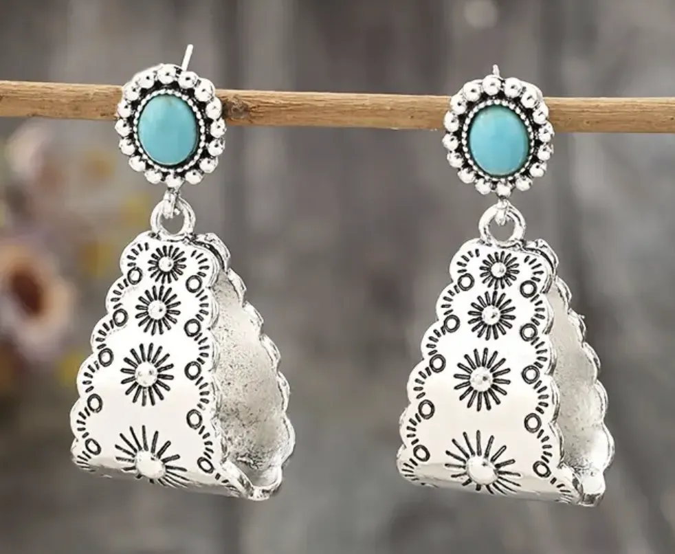Earrings - Turquoise Geo