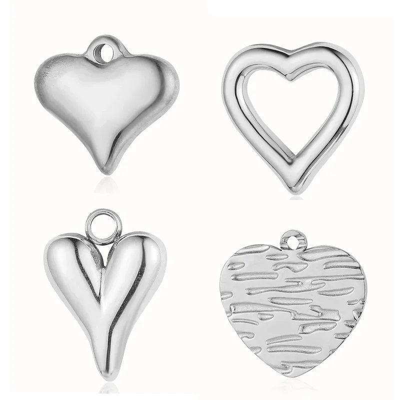 Elegant Classic Style Heart Shape Titanium Steel Plating Inlay Zircon Charms