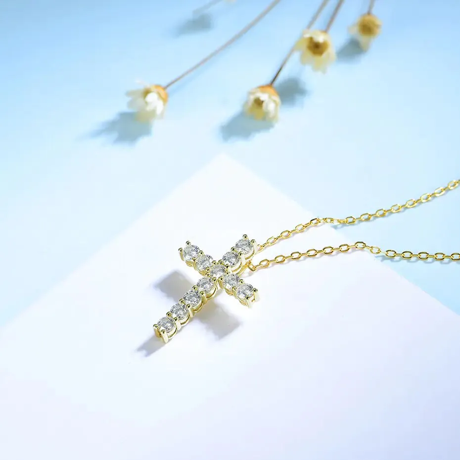 Elegant Moissanite Cross Pendants For Women