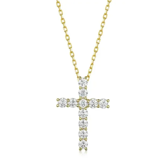Elegant Moissanite Cross Pendants For Women