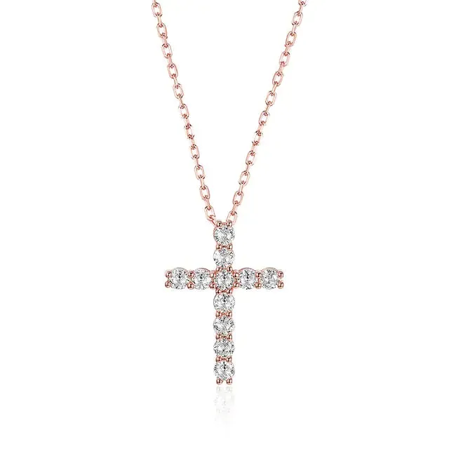 Elegant Moissanite Cross Pendants For Women