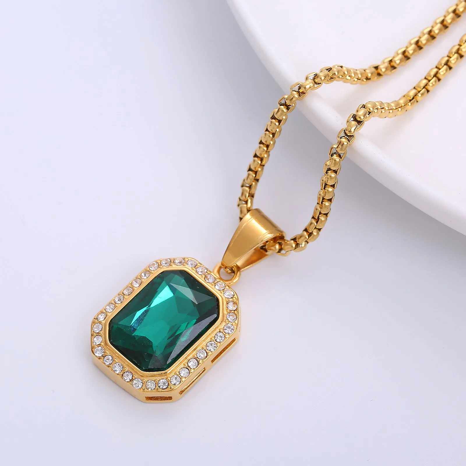 Elegant Stripe Geometric Titanium Steel Pendants