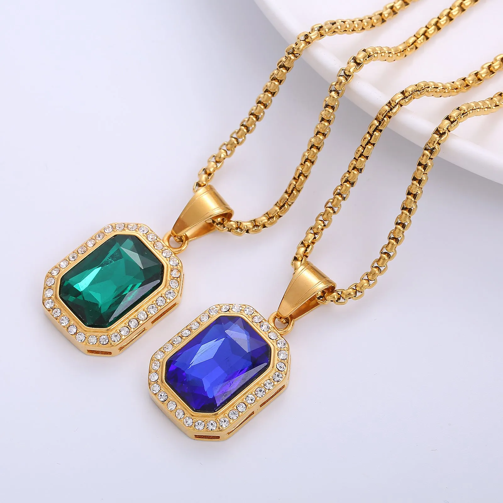 Elegant Stripe Geometric Titanium Steel Pendants