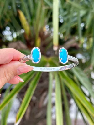 Elton Silver Cuff Bracelet in Turquoise
