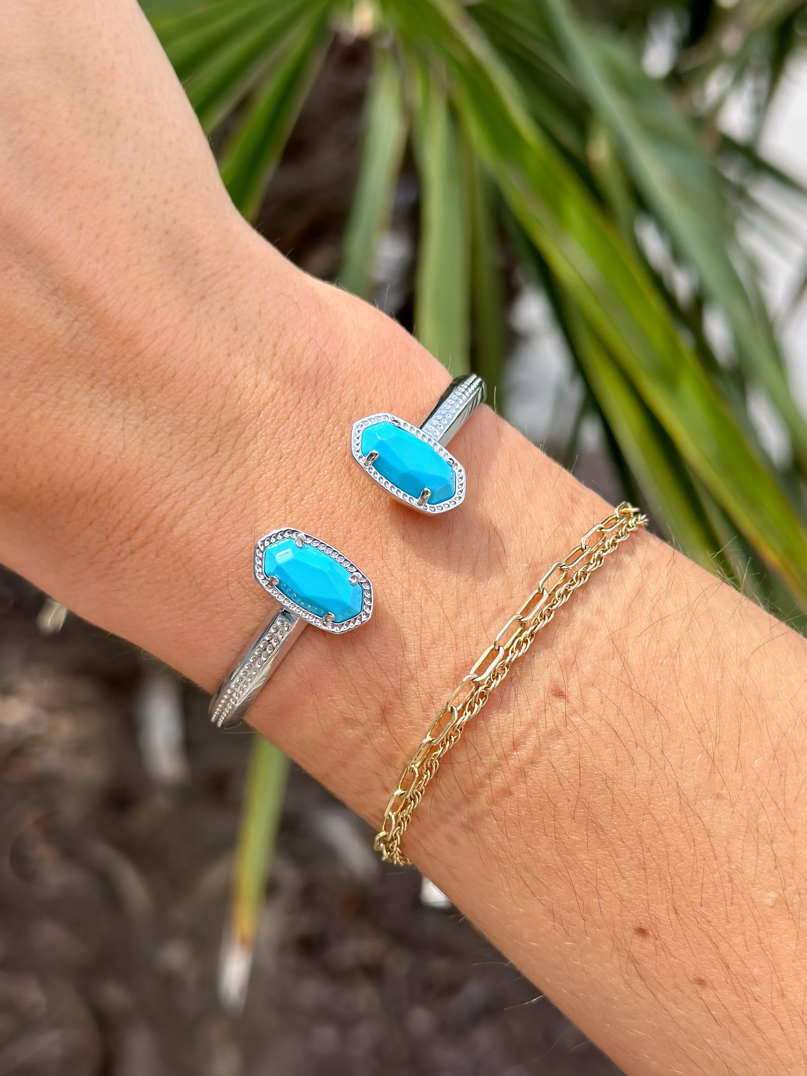 Elton Silver Cuff Bracelet in Turquoise