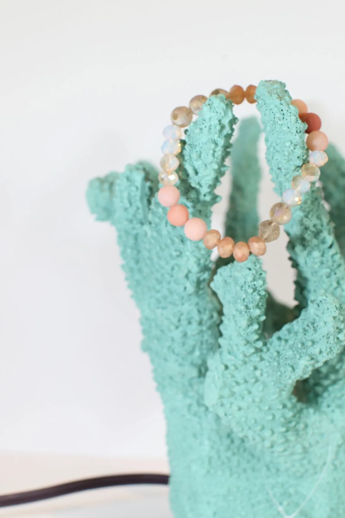 Emma Mixed Crystal And Stone Bead Stretch Bracelet