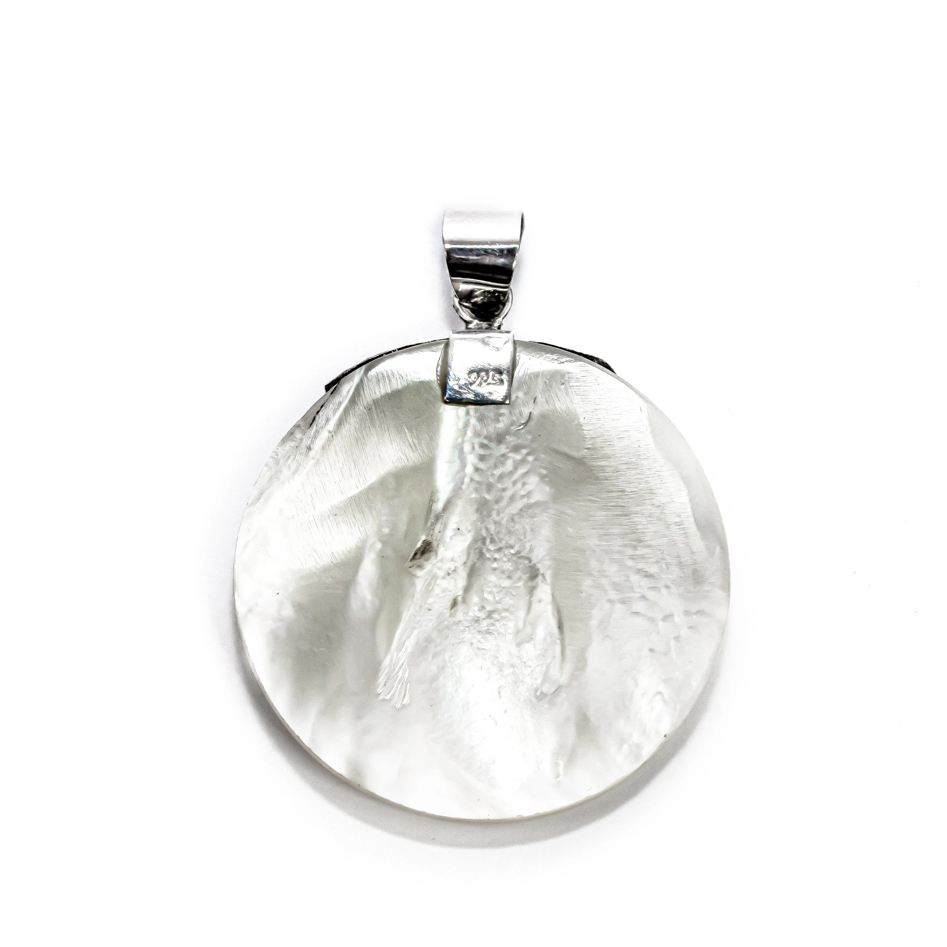 Enchanting Bali Handmade Mother Of Pearl Pendant in Sterling Silver