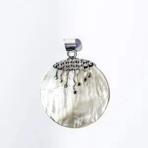 Enchanting Bali Handmade Mother Of Pearl Pendant in Sterling Silver