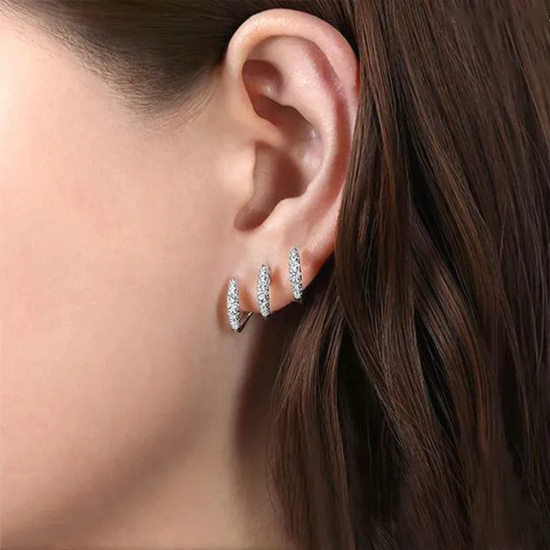 Fancy Crystal Claws 925 Sterling Silver Stud Earrings for Women Modern Design Jewelry Accessories