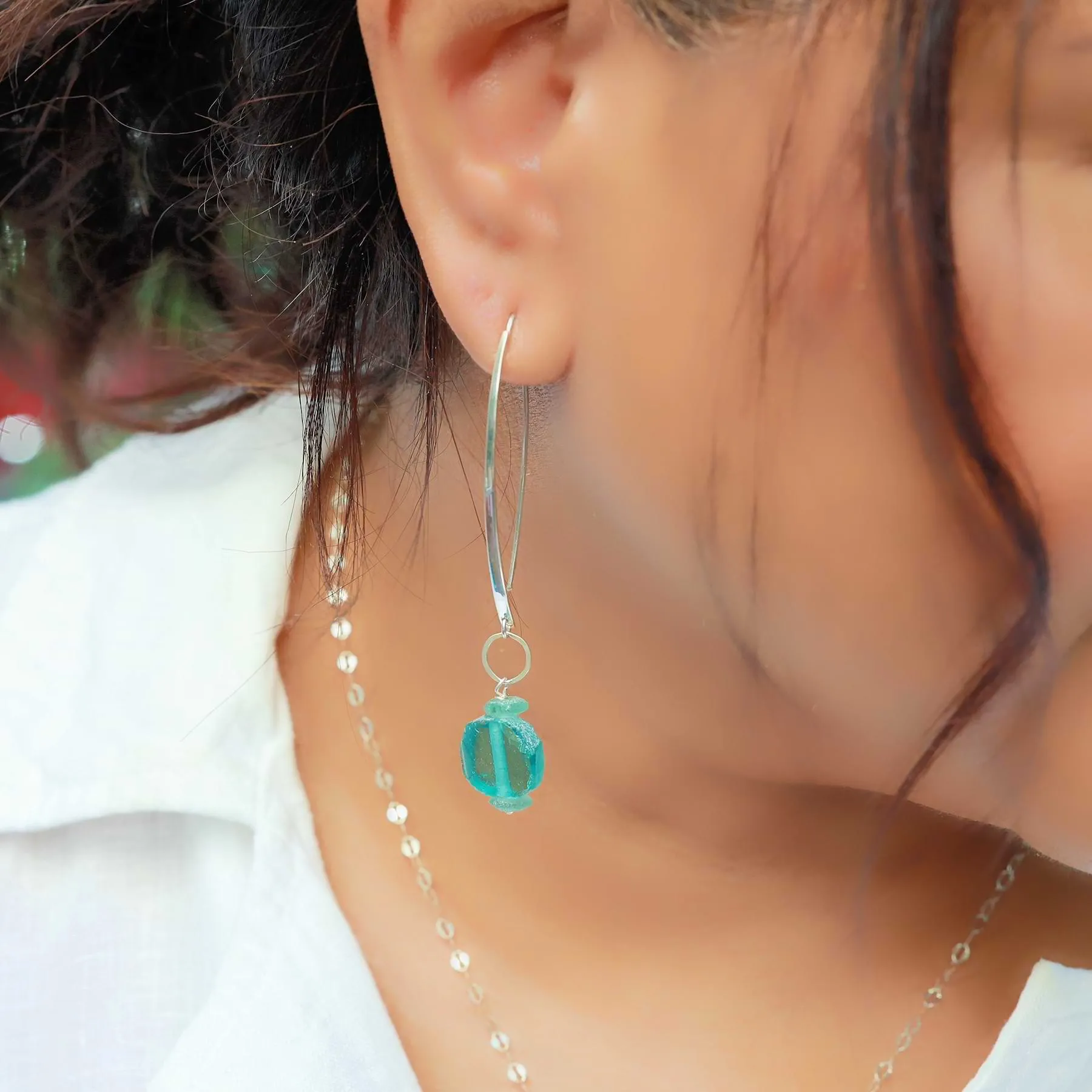 Found Beauty - Modern Minimalist Glass Coin Earrings