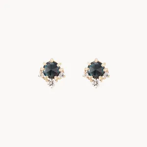 Full Moon Glow Diamond London Blue Topaz Earring (Gold)